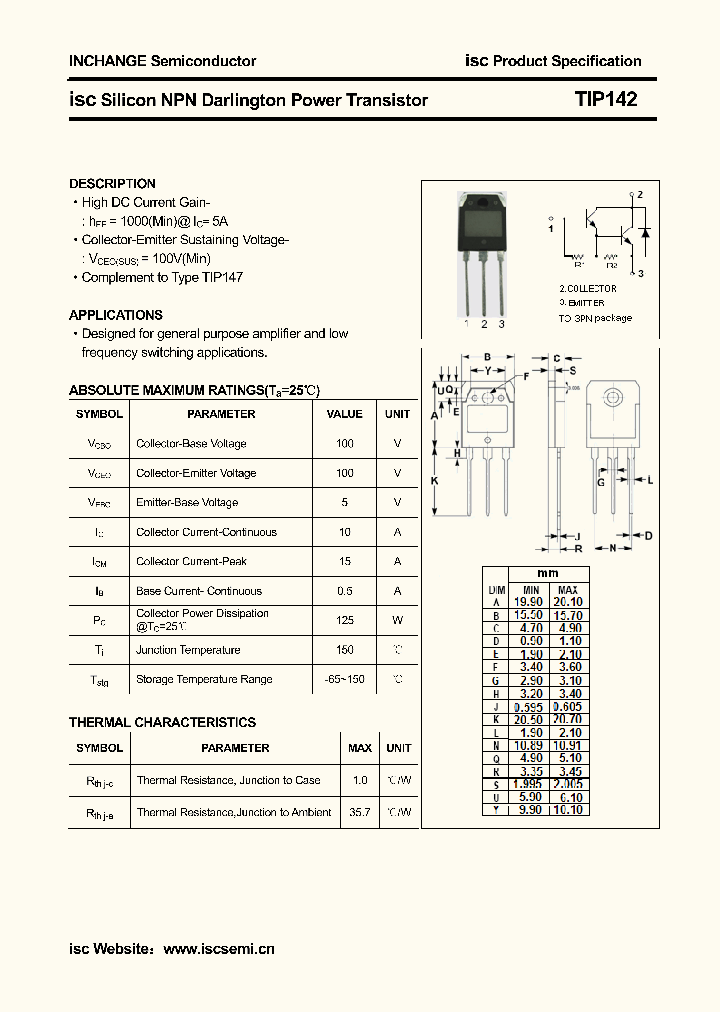 TIP142_4604804.PDF Datasheet