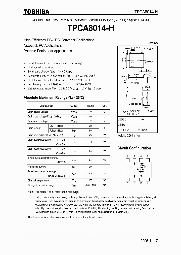 TPCA8014-H_4667126.PDF Datasheet