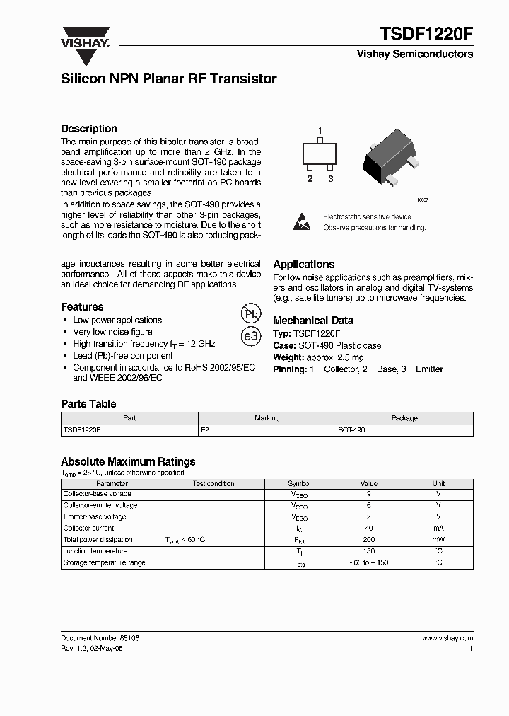 TSDF1220F_4647410.PDF Datasheet