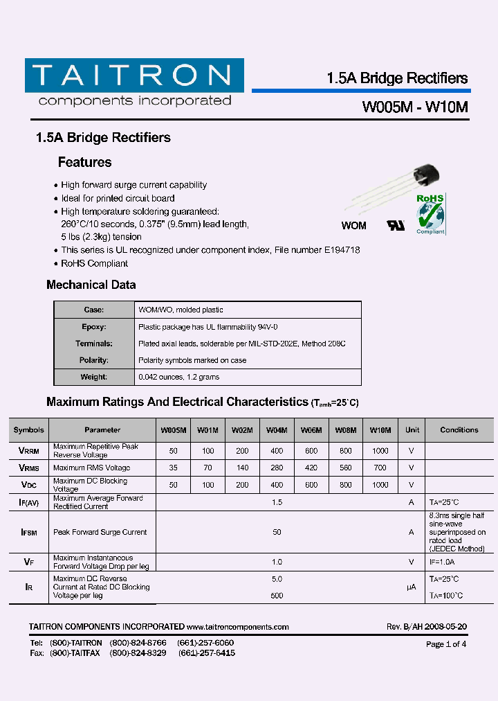 W04M_4359470.PDF Datasheet