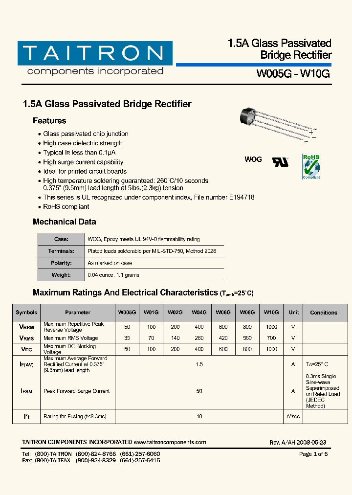 W08G_4632300.PDF Datasheet