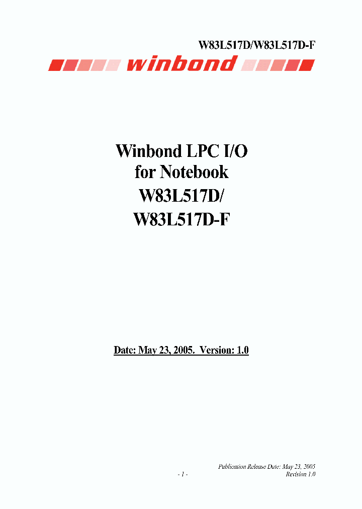 W83L517DW83L517D-F_4282056.PDF Datasheet