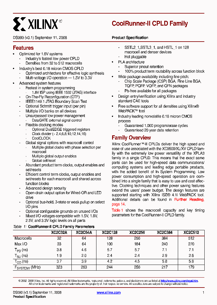 XC2C384_4512321.PDF Datasheet