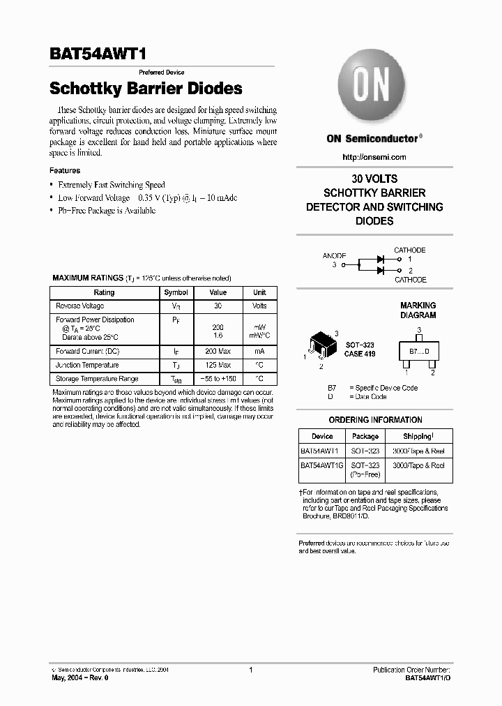 BAT54AWT1_975477.PDF Datasheet