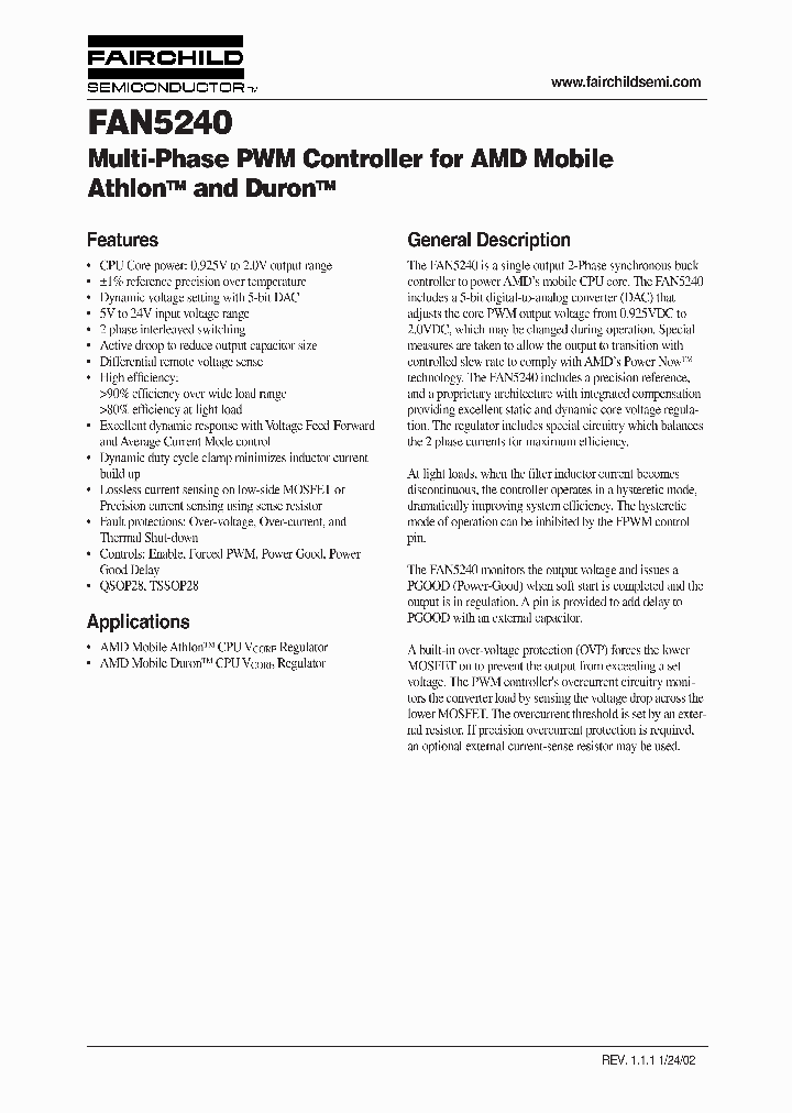 FAN5240_983941.PDF Datasheet