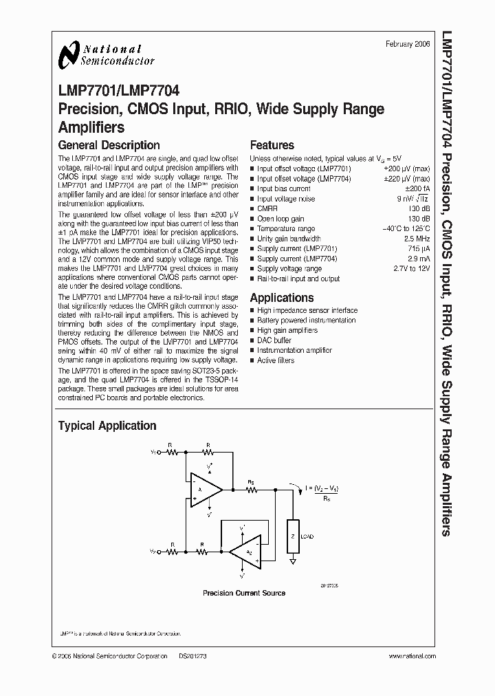 LMP7701LMP7704_988581.PDF Datasheet
