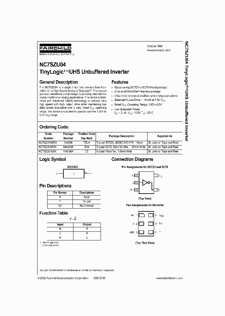 NC7SZU04_992829.PDF Datasheet