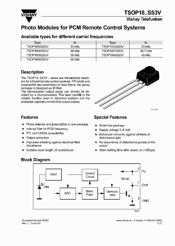 TSOP18SS3V_1006338.PDF Datasheet
