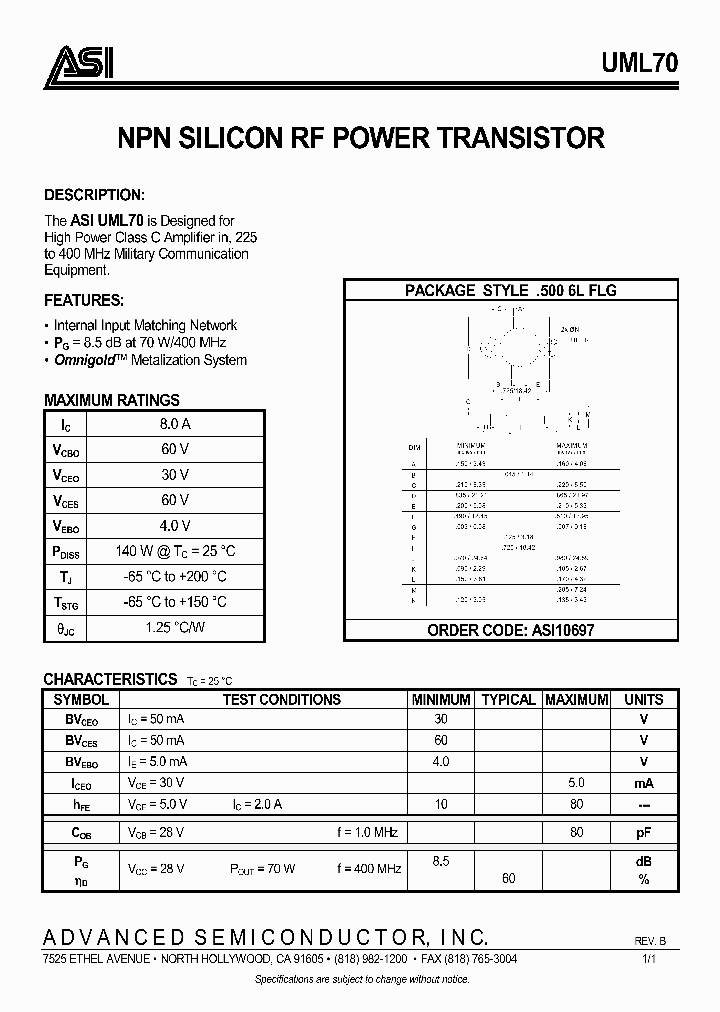 UML70_1006852.PDF Datasheet