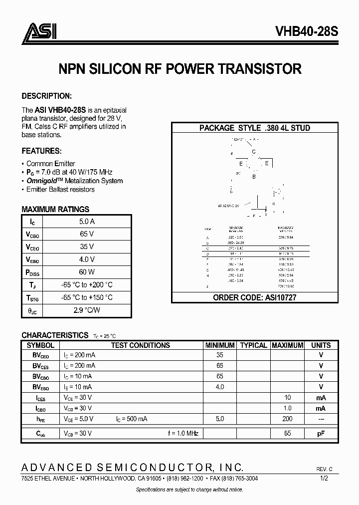 VHB4028S_1007071.PDF Datasheet