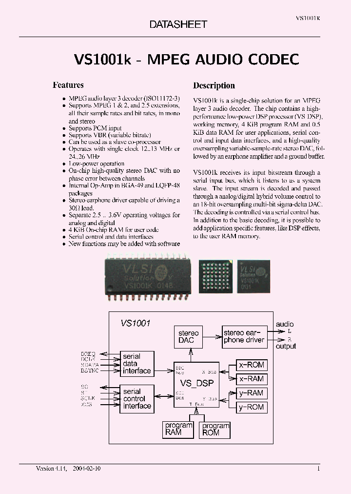 VS1001_1007159.PDF Datasheet