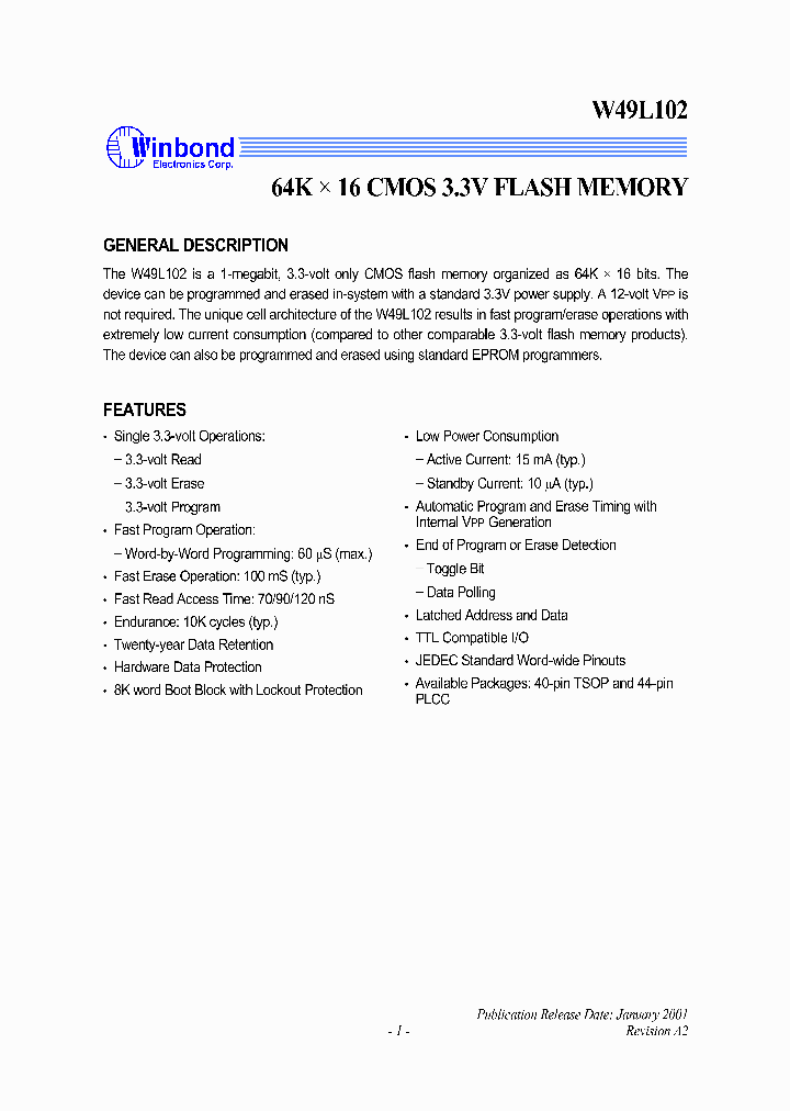 W49L102_1007325.PDF Datasheet