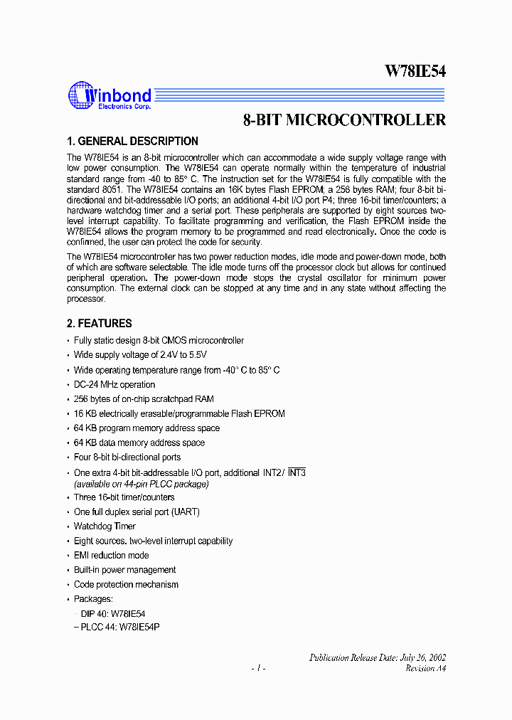 W78IE54_1007452.PDF Datasheet