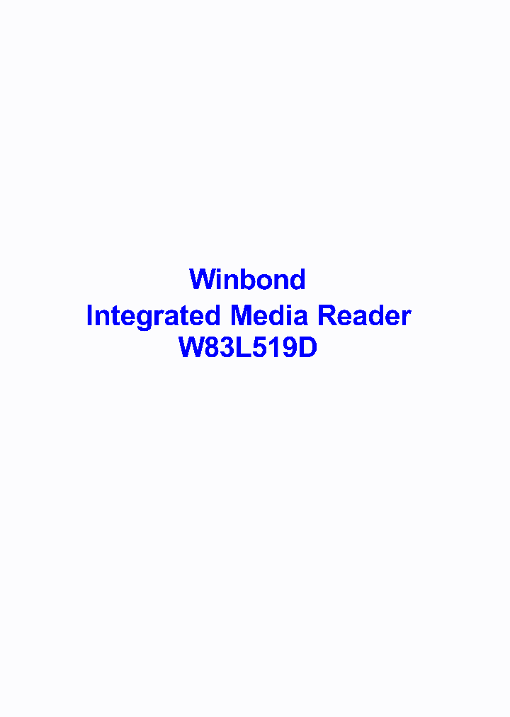 W83L519D_1007530.PDF Datasheet