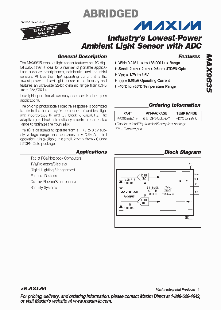 MAX9635EDT_4931477.PDF Datasheet