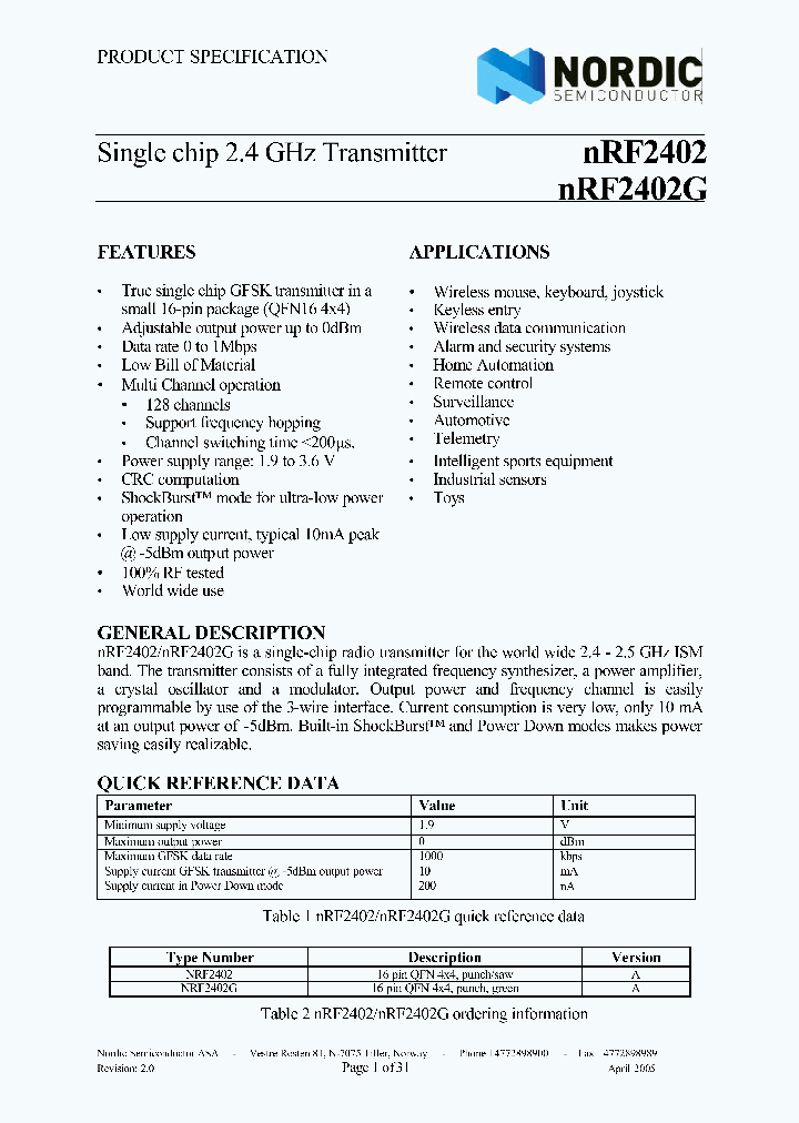 NRF2402_4933773.PDF Datasheet
