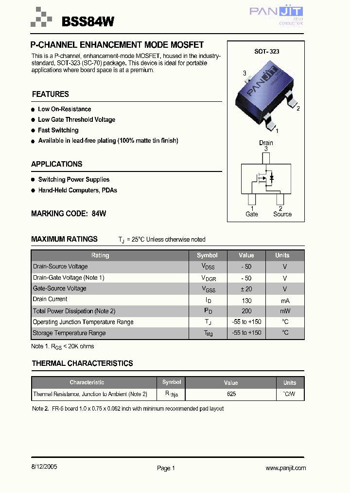 BSS84W_4942189.PDF Datasheet