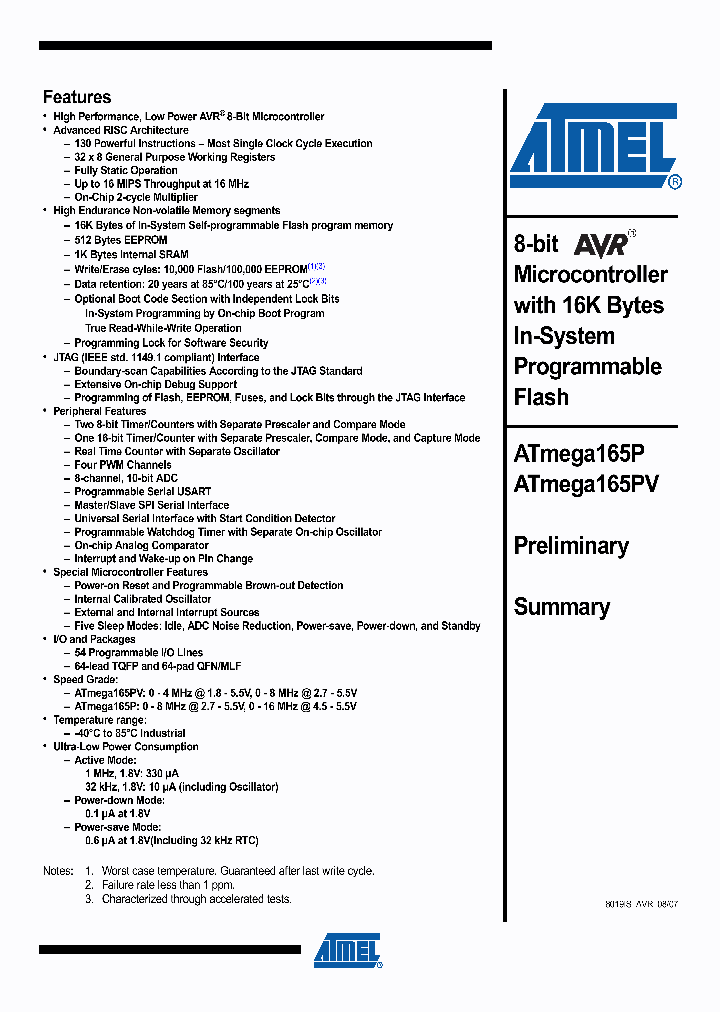 ATMEGA165P-16AU_4943407.PDF Datasheet