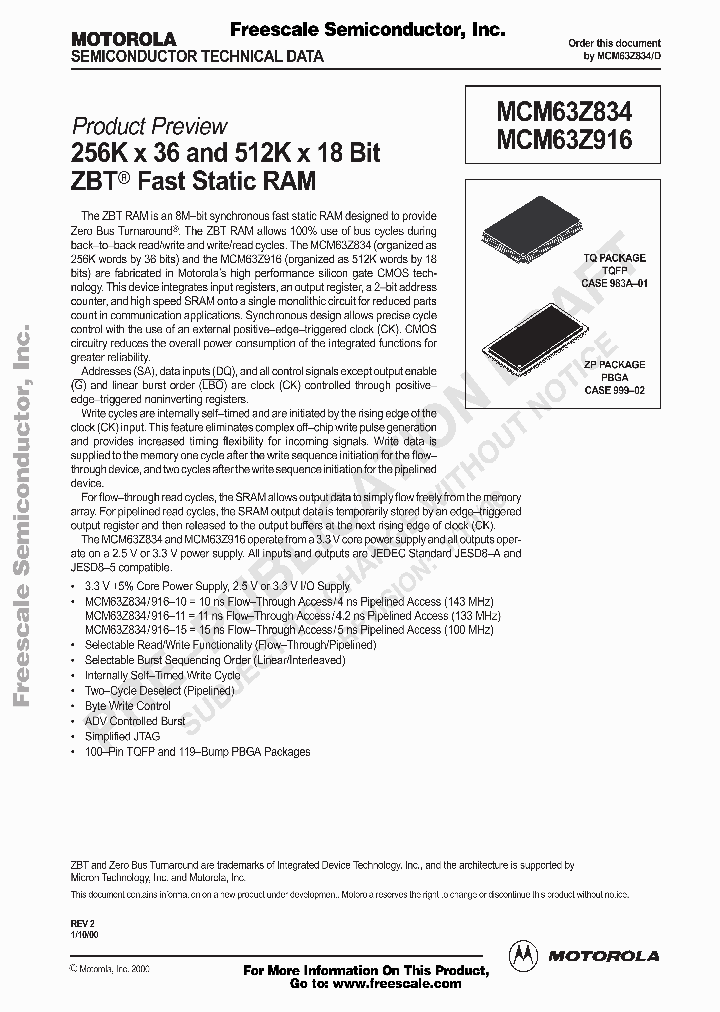 MCM63Z834ZP10_4944533.PDF Datasheet