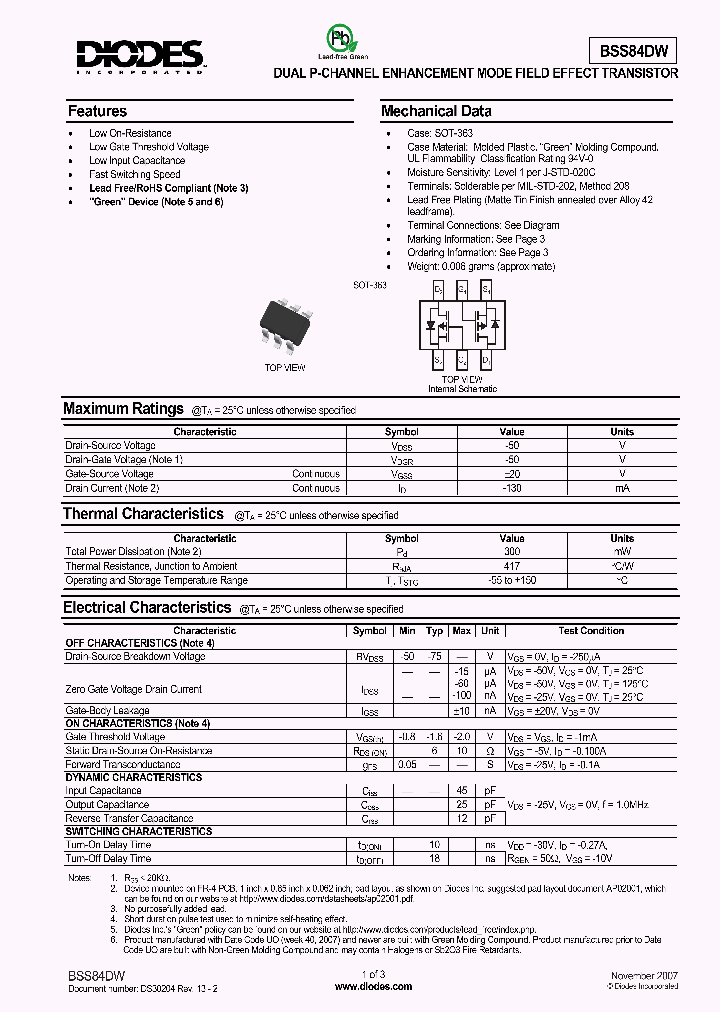 BSS84DW2_4957909.PDF Datasheet