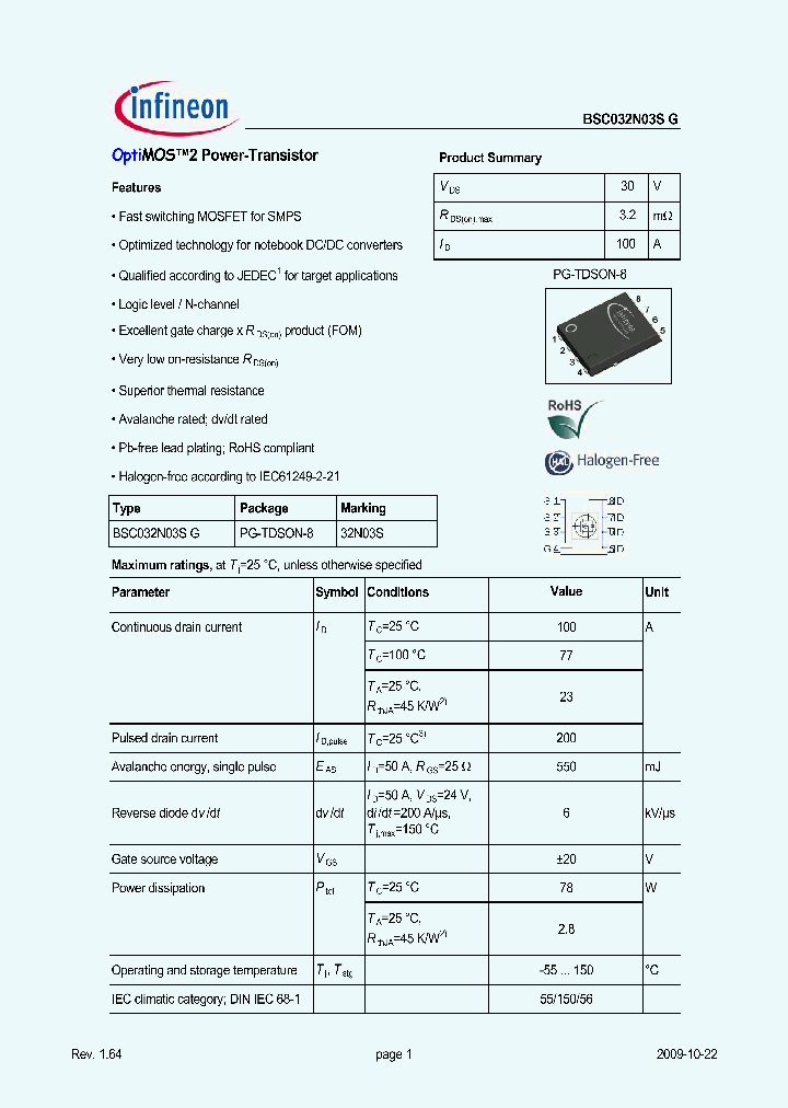 BSC032N03S09_4961836.PDF Datasheet