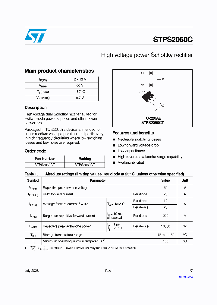 STPS2060C06_4962146.PDF Datasheet