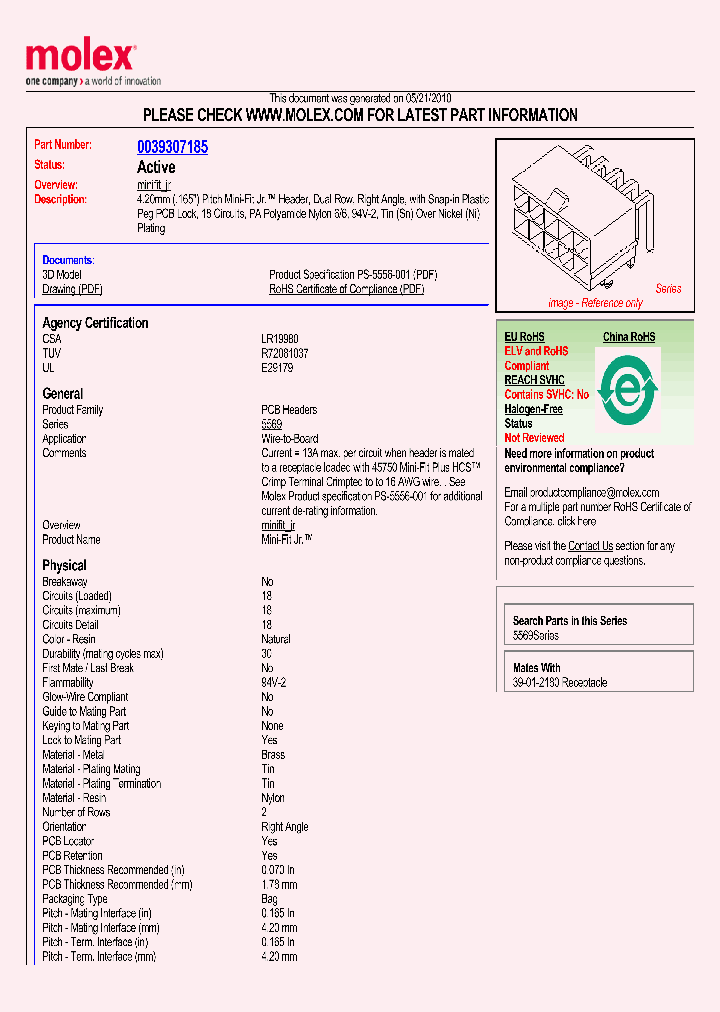 0039307185_4963570.PDF Datasheet