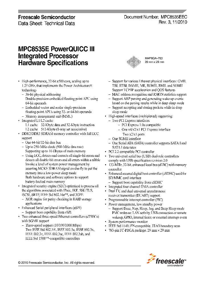 MPC8535E10_4966628.PDF Datasheet