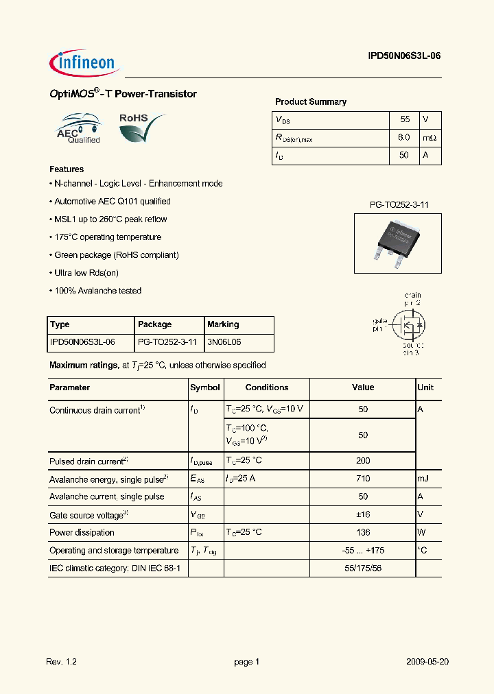 IPD50N06S3L-06_4968130.PDF Datasheet