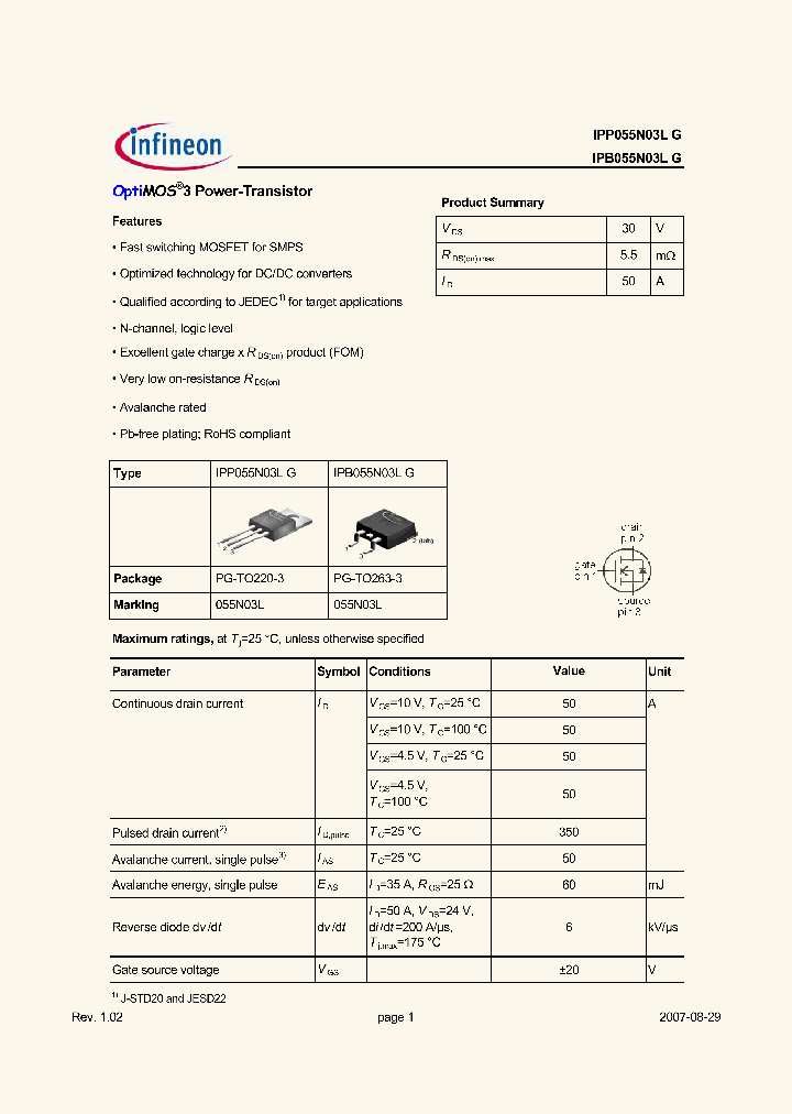 IPP055N03LG_4992999.PDF Datasheet