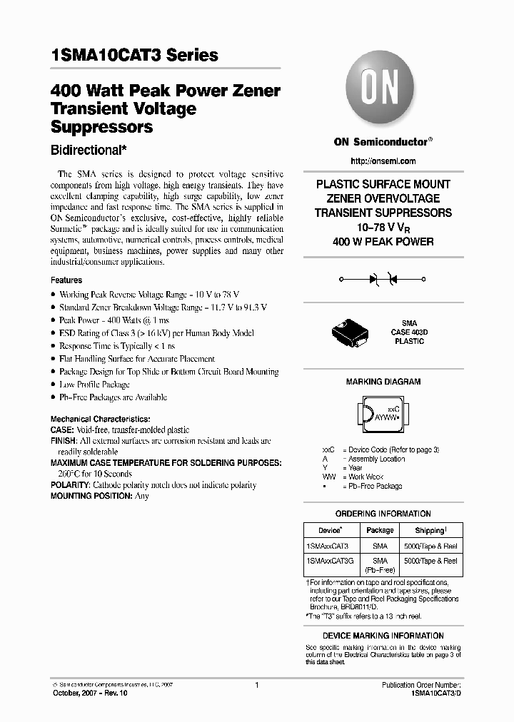 1SMA78CAT3_4993890.PDF Datasheet