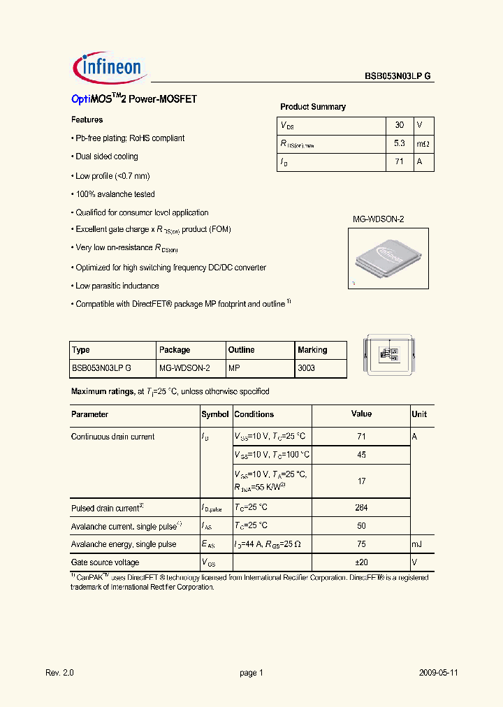 BSB053N03LPG_4996067.PDF Datasheet