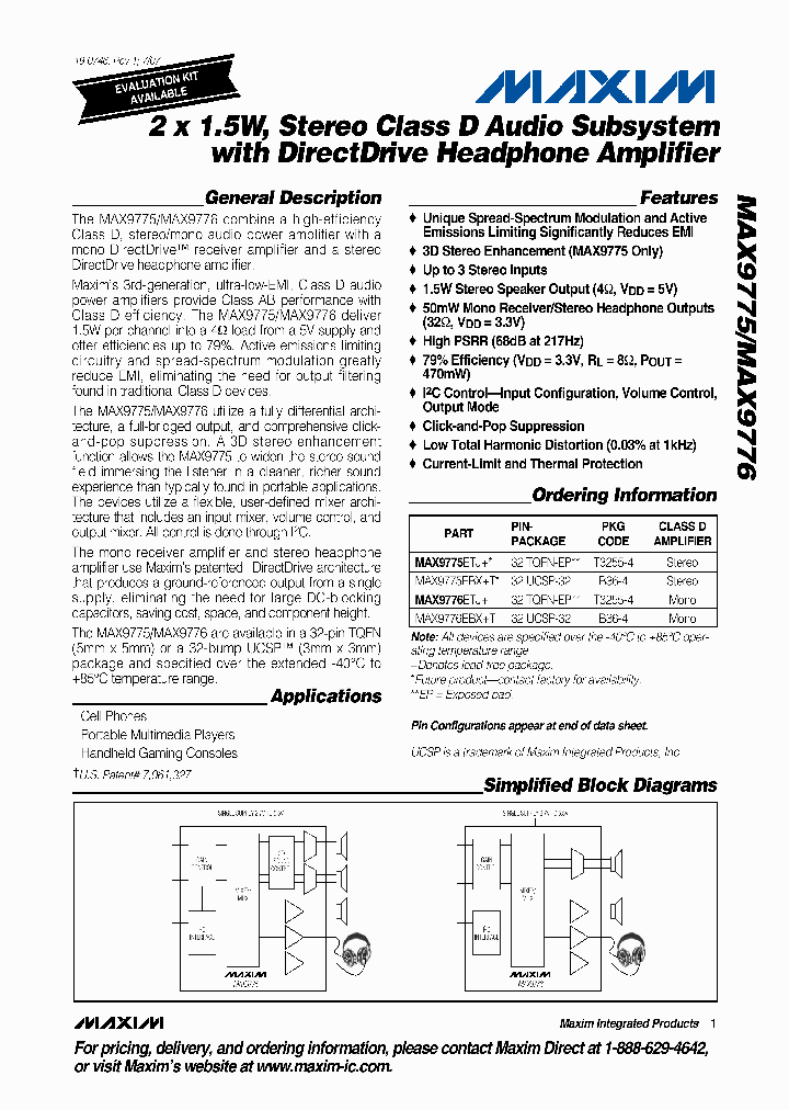 MAX9775EBXT_4998103.PDF Datasheet