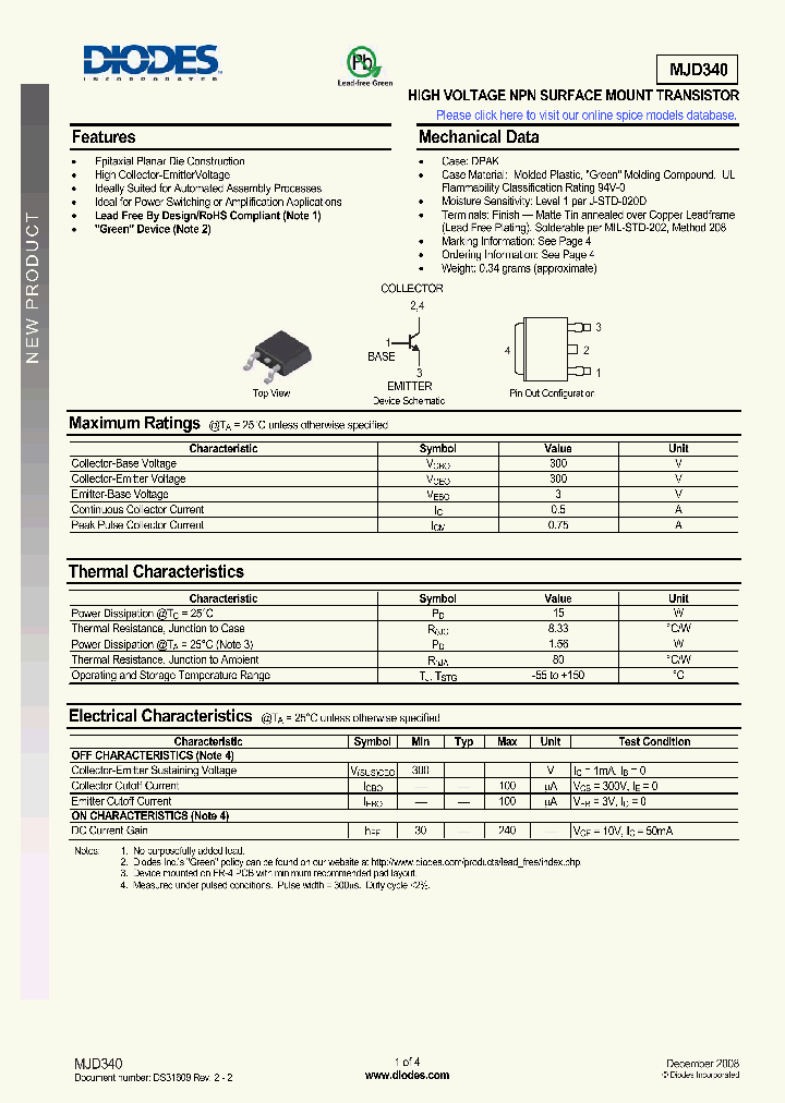 MJD340_5000439.PDF Datasheet