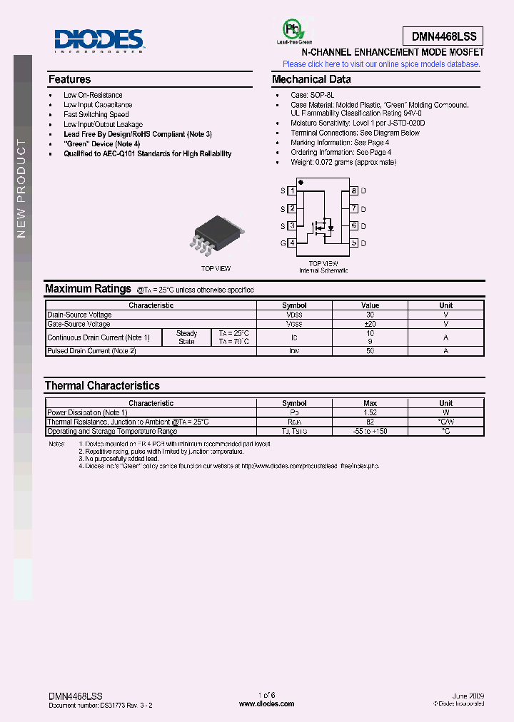 DMN4468LSS_5001640.PDF Datasheet