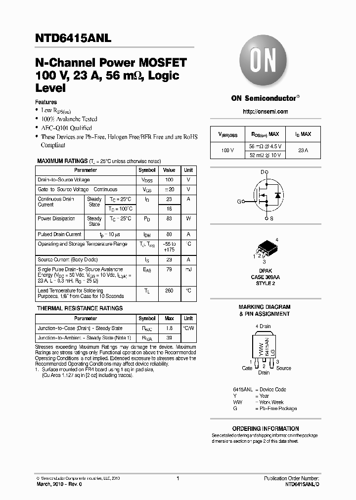 NTD6415ANL_5003155.PDF Datasheet