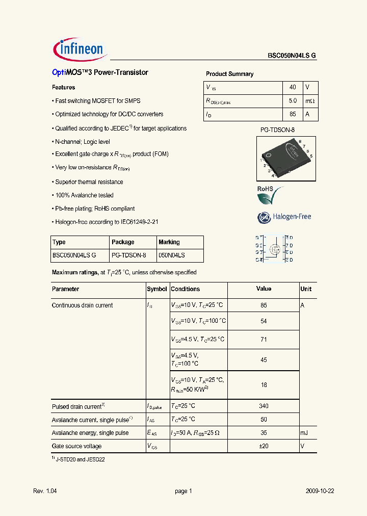 BSC050N04LSG_5006224.PDF Datasheet