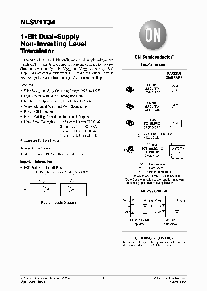 NLSV1T34AMX1TCG_5006945.PDF Datasheet