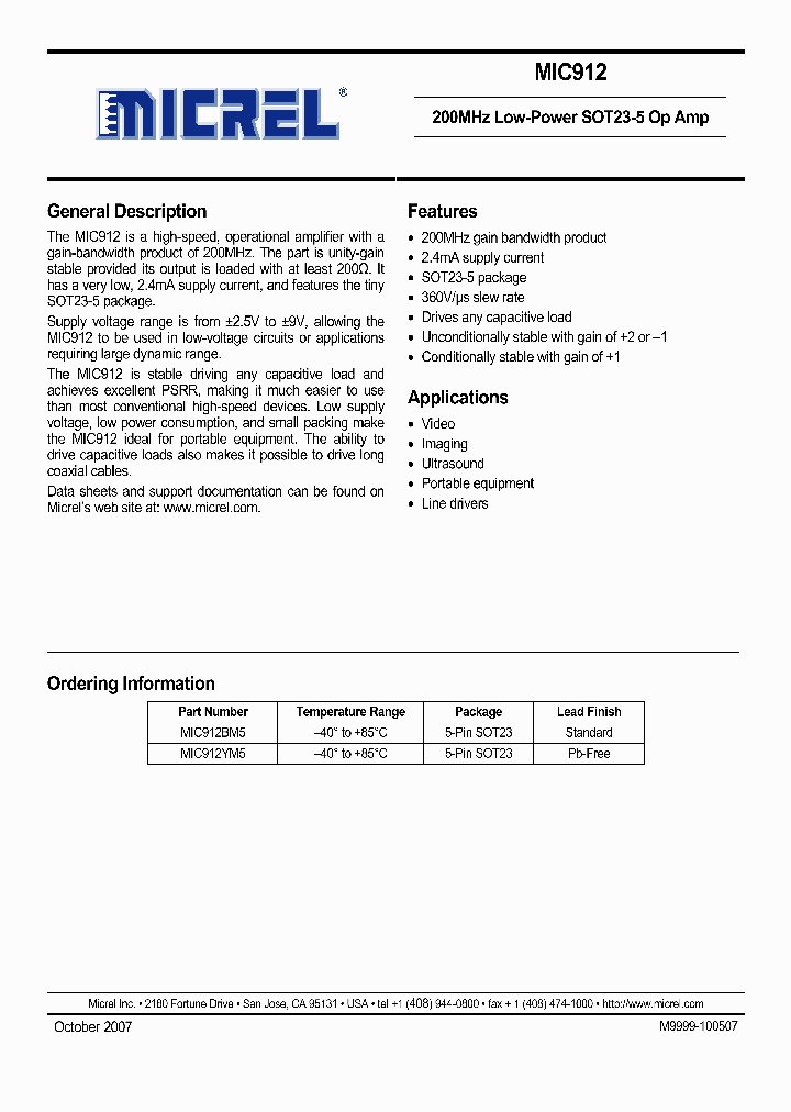 MIC912BM5_5007397.PDF Datasheet