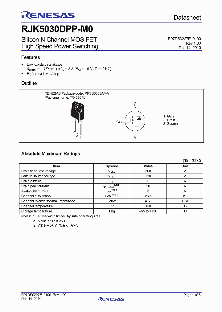 RJK5030DPP-M0_5017460.PDF Datasheet