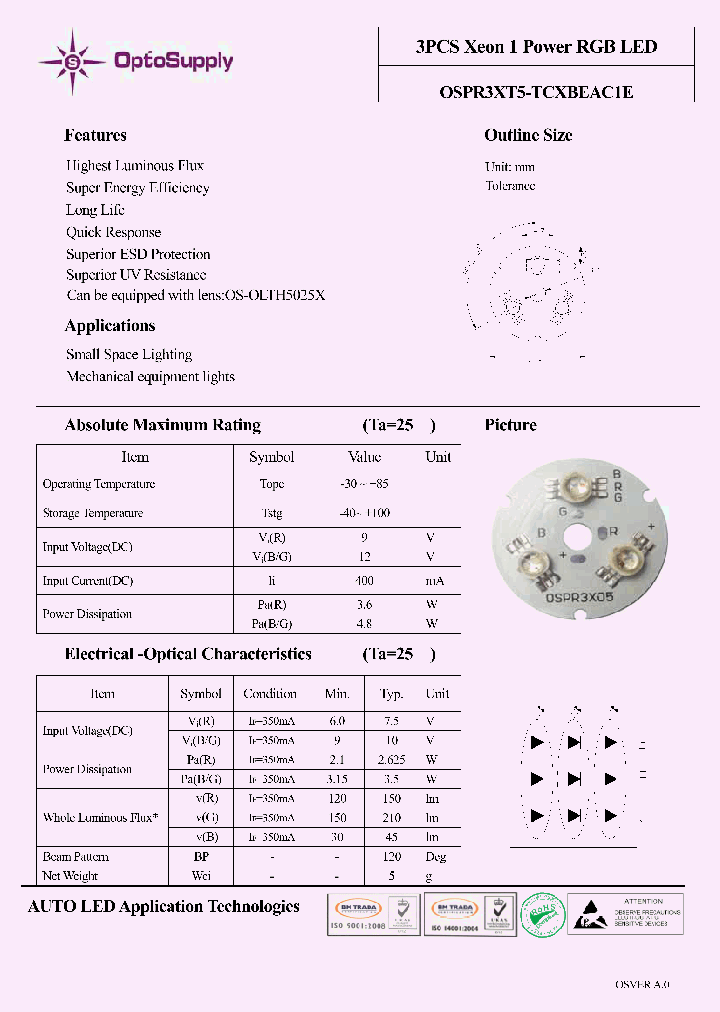 OSPR3XT5-TCXBEAC1E_5021048.PDF Datasheet