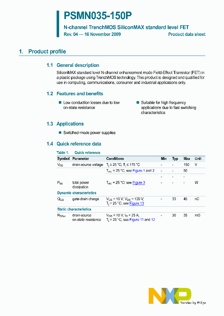 PSMN035-150P_5029320.PDF Datasheet