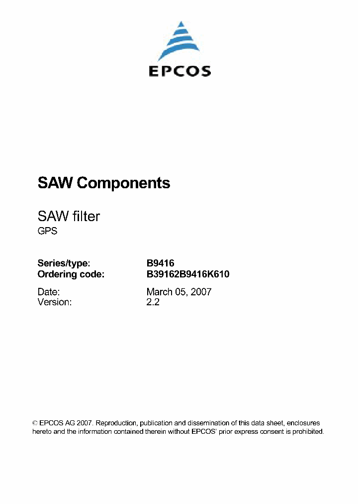 B39162B9416K610_5029915.PDF Datasheet