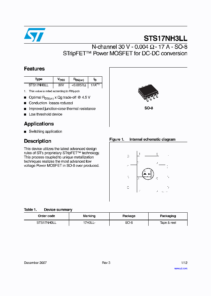 STS17NH3LL_5034689.PDF Datasheet