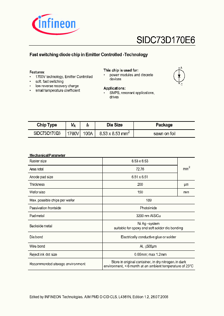 SIDC73D170E6_5046231.PDF Datasheet