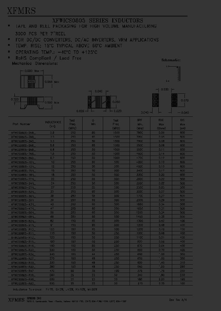 XFWICS0805-10N_5049673.PDF Datasheet
