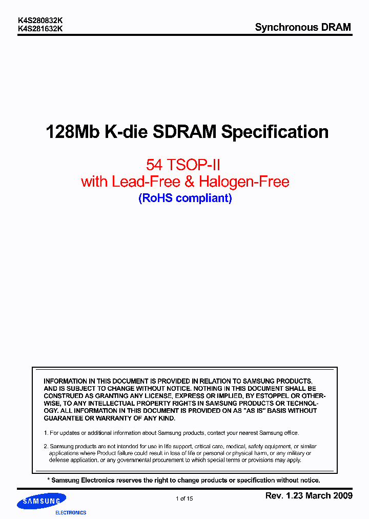 K4S281632K-UCL50_5051468.PDF Datasheet