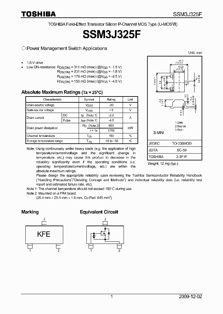 SSM3J325F_5054587.PDF Datasheet