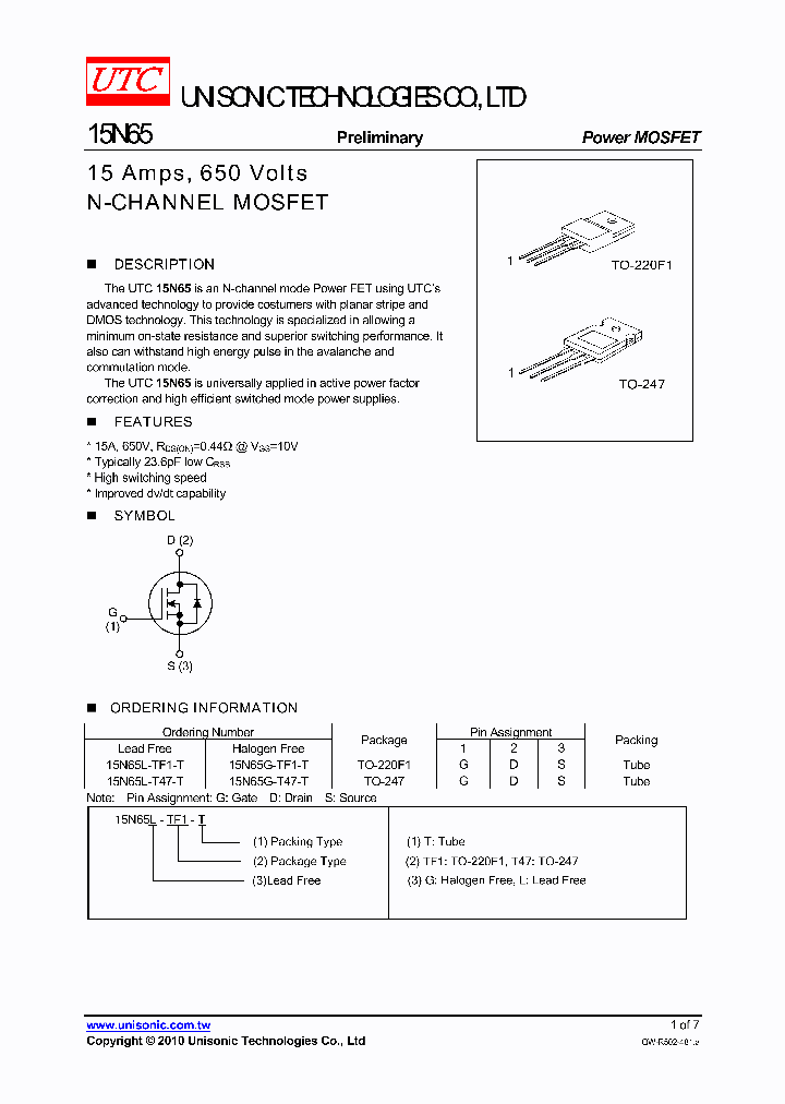 15N65L-T47-T_5063464.PDF Datasheet