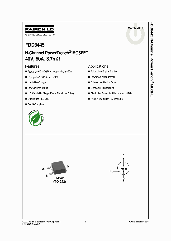 FDD8445_6945.PDF Datasheet